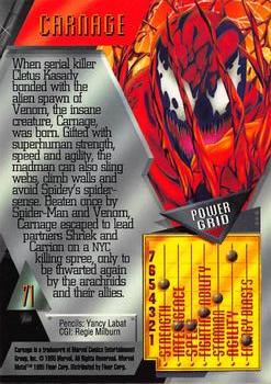 1995 Metal Marvel #71 Carnage Back