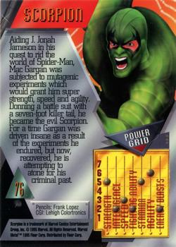 1995 Metal Marvel #76 Scorpion Back