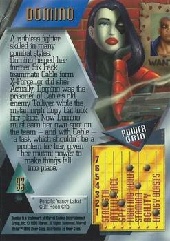 1995 Metal Marvel #93 Domino Back