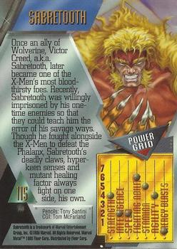 1995 Metal Marvel #115 Sabretooth Back