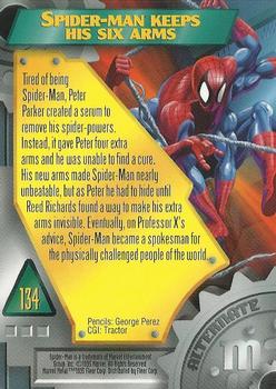 1995 Metal Marvel #134 Spider-Man Back