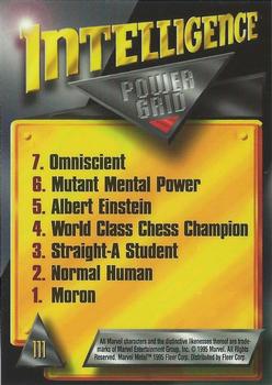 1995 Metal Marvel - Silver Flasher #111 Professor X Back