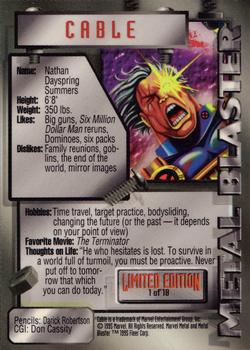 1995 Metal Marvel - Metal Blasters #1 Cable Back
