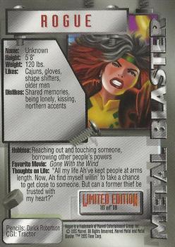 1995 Metal Marvel - Metal Blasters #10 Rogue Back