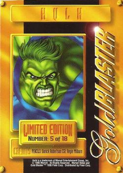 1995 Metal Marvel - Gold Blasters  #5 Hulk Back