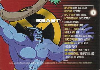 1996 Fleer/SkyBox Marvel Motion #1 Beast Back