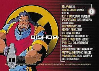 1996 Fleer/SkyBox Marvel Motion #2 Bishop Back