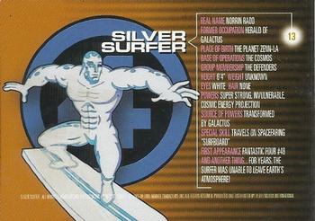 1996 Fleer/SkyBox Marvel Motion #13 Silver Surfer Back