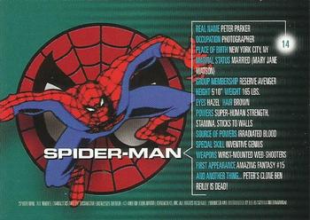 1996 Fleer/SkyBox Marvel Motion #14 Spider-Man Back
