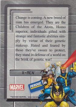 2002 Perdue Chicken Marvel #NNO16 X-Men Back