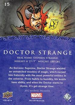2012 Upper Deck Marvel Premier #15 Doctor Strange Back