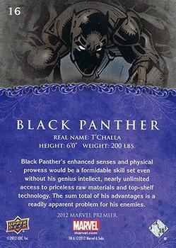 2012 Upper Deck Marvel Premier #16 Black Panther Back