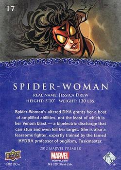 2012 Upper Deck Marvel Premier #17 Spider-Woman Back