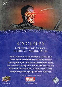 2012 Upper Deck Marvel Premier #22 Cyclops Back