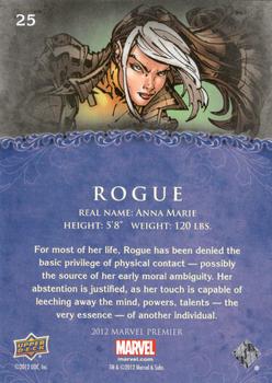 2012 Upper Deck Marvel Premier #25 Rogue Back
