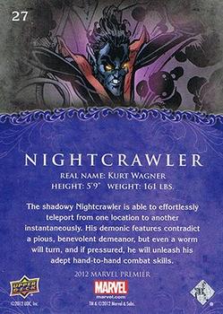 2012 Upper Deck Marvel Premier #27 Nightcrawler Back