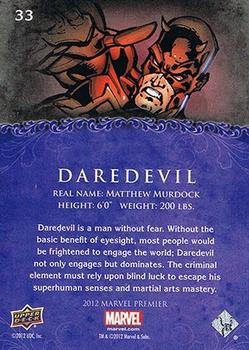2012 Upper Deck Marvel Premier #33 Daredevil Back