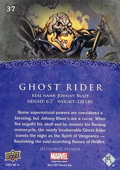 2012 Upper Deck Marvel Premier #37 Ghost Rider Back