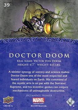 2012 Upper Deck Marvel Premier #39 Doctor Doom Back