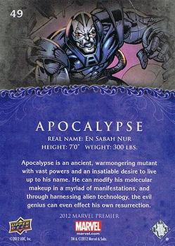 2012 Upper Deck Marvel Premier #49 Apocalypse Back