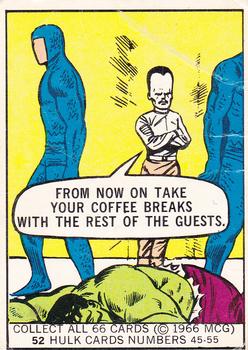 1966 Donruss Marvel Super Heroes #52 From now on take your coffee breaks with the rest of the guests Front