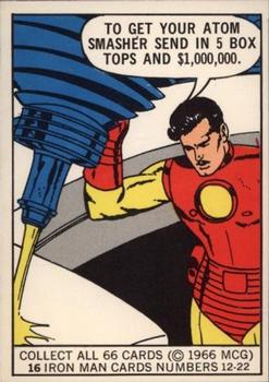 1966 Donruss Marvel Super Heroes #16 To get your atom smasher send in 5 box tops and $1,000,000. Front