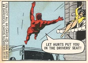 1966 Donruss Marvel Super Heroes #24 Let hurts put you in the drivers seat! Front