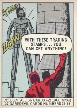 1966 Donruss Marvel Super Heroes #27 With these trading stamps... you can get anything! Front