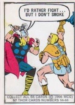 1966 Donruss Marvel Super Heroes #57 I'd rather fight... but I don't smoke Front