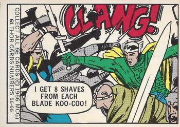1966 Donruss Marvel Super Heroes #61 I get 8 shaves from each blade Koo-coo! Front