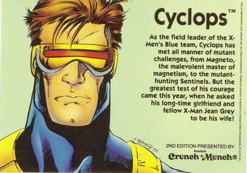 1994 Crunch 'N Munch Marvel Super Heroes #NNO Cyclops Back