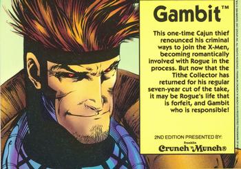 1994 Crunch 'N Munch Marvel Super Heroes #NNO Gambit Back