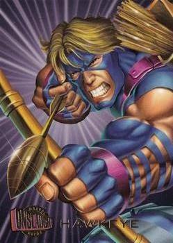 1996 Ultra Marvel Onslaught #25 Hawkeye Front