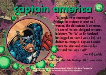 1996 Ultra Marvel Onslaught #83 Captain America Back