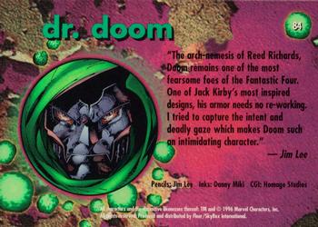 1996 Ultra Marvel Onslaught #84 Dr. Doom Back