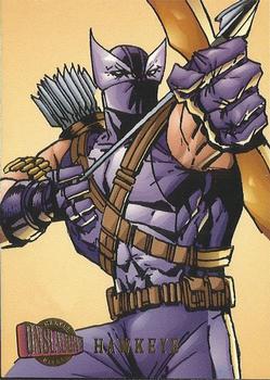 1996 Ultra Marvel Onslaught #87 Hawkeye Front