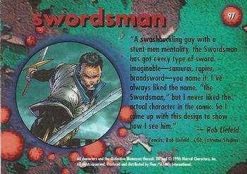 1996 Ultra Marvel Onslaught #97 Swordsman Back