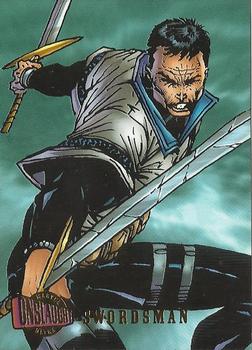 1996 Ultra Marvel Onslaught #97 Swordsman Front