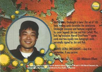 1996 Ultra Marvel Onslaught #Promo1 Mr. Fantastic Back