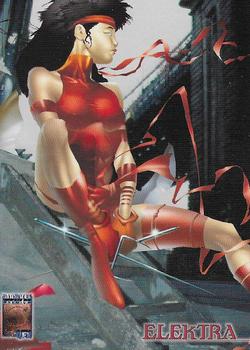 1997 Fleer/SkyBox Marvel Premium QFX #11 Elektra Front