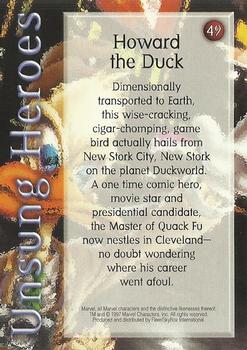 1997 Fleer/SkyBox Marvel Premium QFX #49 Howard the Duck Back