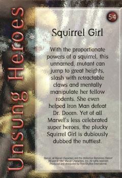 1997 Fleer/SkyBox Marvel Premium QFX #54 Squirrel Girl Back