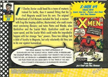 1998 SkyBox Marvel: The Silver Age #30 X-Men #4 Back