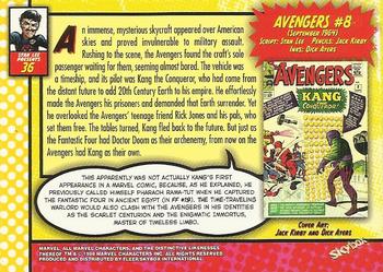 1998 SkyBox Marvel: The Silver Age #36 Avengers #8 Back