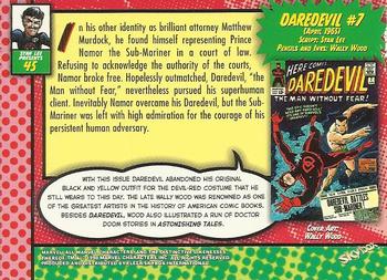 1998 SkyBox Marvel: The Silver Age #45 Daredevil #7 Back