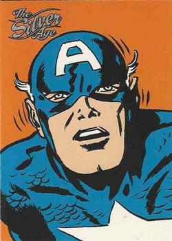 1998 SkyBox Marvel: The Silver Age #73 Captain America #100 Front