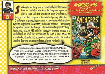 1998 SkyBox Marvel: The Silver Age #92 Avengers #86 Back