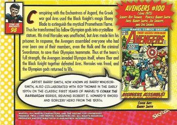 1998 SkyBox Marvel: The Silver Age #98 Avengers #100 Back