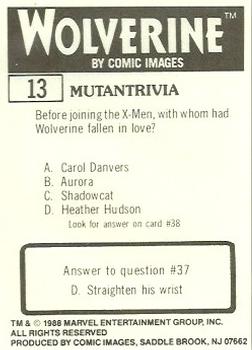 1988 Comic Images Marvel Universe III Wolverine #13 Co-Leaders Back