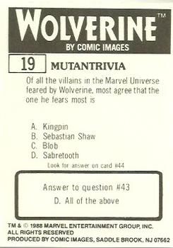 1988 Comic Images Marvel Universe III Wolverine #19 Whoosh Back